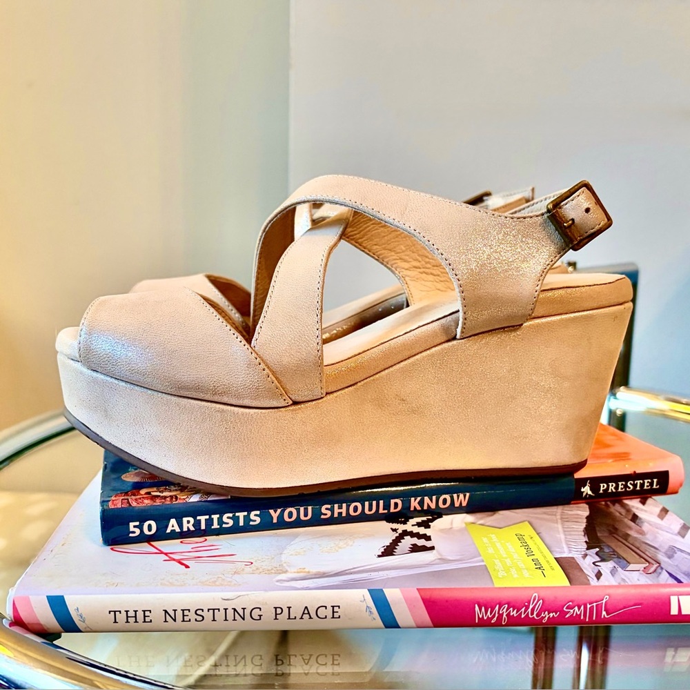 Elegant Cream Wedge Sandals